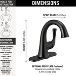 Delta Kayra Single Handle Bathroom Faucet in Matte Black, 533LF-BLMPU, MRSP: $342.75, FINAL PRICE: $99.99 + TAX