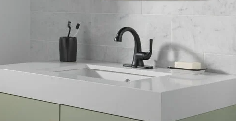Delta Kayra Single Handle Bathroom Faucet in Matte Black, 533LF-BLMPU, MRSP: $342.75, FINAL PRICE: $99.99 + TAX