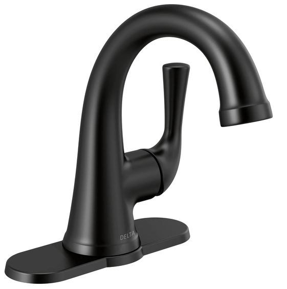 Delta Kayra Single Handle Bathroom Faucet in Matte Black, 533LF-BLMPU, MRSP: $342.75, FINAL PRICE: $99.99 + TAX
