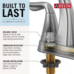 Delta Portwood Two Handle Centerset Bathroom Faucet in Spotshield Brushed Nickel, 25770LF-SP, MRSP: $162.85, FINAL PRICE: $59.99 + TAX