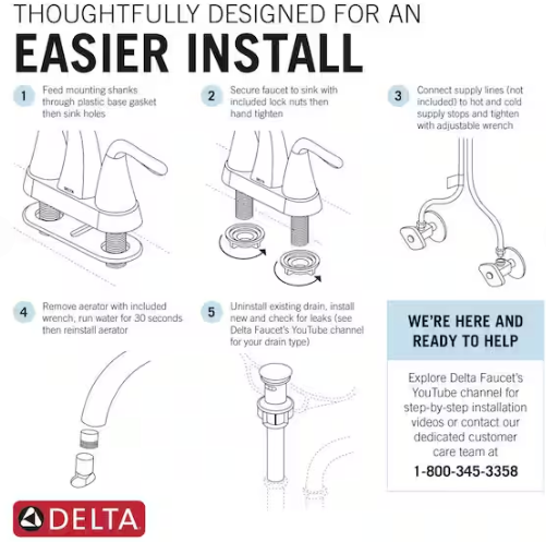 Delta Portwood Two Handle Centerset Bathroom Faucet in Spotshield Brushed Nickel, 25770LF-SP, MRSP: $162.85, FINAL PRICE: $59.99 + TAX