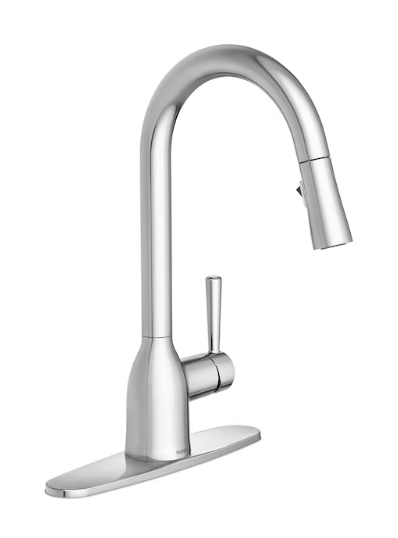 Moen Adler Chrome Single Handle Deck-mount Pull-down Kitchen Faucet with Sprayer (Includes Deck Plate)