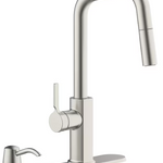 Alpine Reserve Palmetto Spot Resist Stainless Single Handle Deck-mount Pull-down Kitchen Faucet with Sprayer (Includes Deck Plate) (Includes Soap Dispenser)