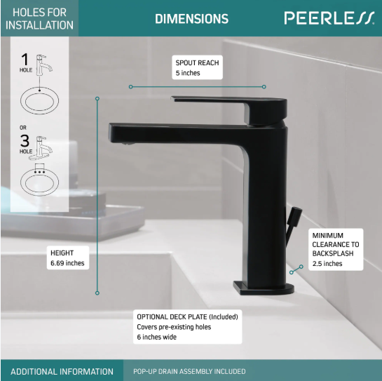 Xander Single Handle Lavatory Faucet, P1519LF-BL-HA, MSRP: $222.85, FINAL PRICE: $59.99 + TAX