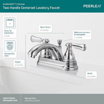 Peerless Elmhurst Two-Handle Centerset Bath Faucet in Chrome, P2465LF, MSRP: $157.36, FINAL PRICE: $39.99 + TAX