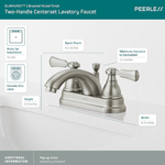 Peerless Elmhurst Two-Handle Centerset Bath Faucet in Brushed Nickel, P2465LF-BN, MSRP: $100.03, FINAL PRICE: $39.99 + TAX