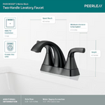 Peerless Parkwood Two Handle Centerset Lavatory Faucet in Matte Black, P2535LF-BL, MSRP: $126, FINAL PRICE: $59.99 + TAX