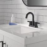 Peerless Precept Two Handle Centerset Lavatory Faucet in Matte Black, P2530LF-BL, MSRP: $132.41, FINAL PRICE: $59.99 + TAX