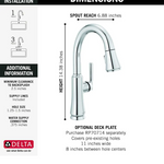 Coranto Single Handle Pull-Down Bar/Prep Faucet, 9979-BL-DST, MSRP: $399, FINAL PRICE: $229.99 + TAX