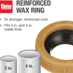 Oatey Johni-Ring 3-in Brown Wax Toilet wax ring with bolts