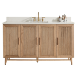 Sunflower 60-in Single Sink Vanity with Engineered Carrara Top in Light Coffee, Sunflower13060B-SLC, Retail: $2,890.00, FINAL PRICE: $1,299.99 + TAX [FBM-190]