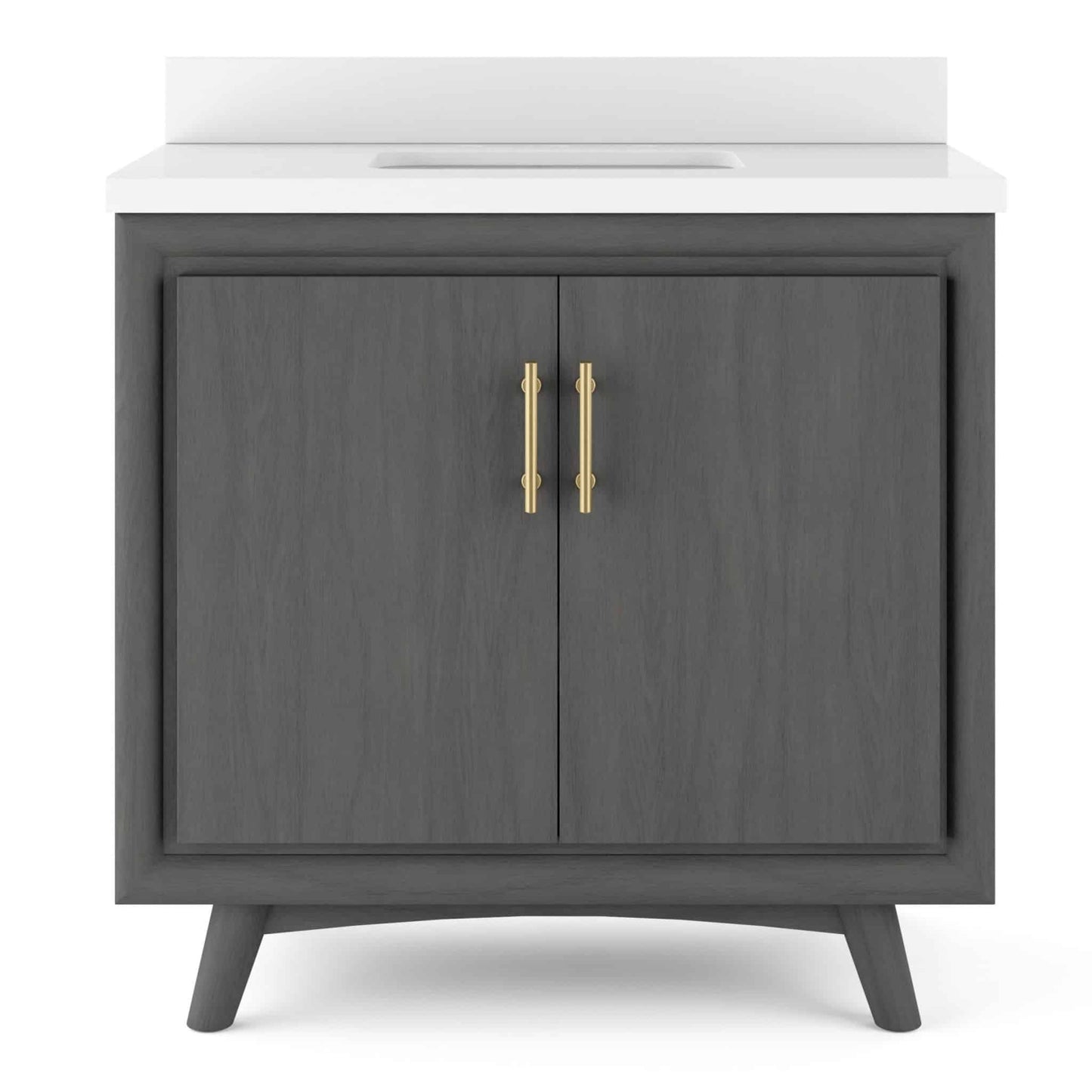 Thomasville Preston Bath Vanity in Antique Grey with Quartz Stone Vanity Top in White with White Basin, THMSVL36DVDG,MRSP: $1,499.00 Final Price: $499.99 + TAX
