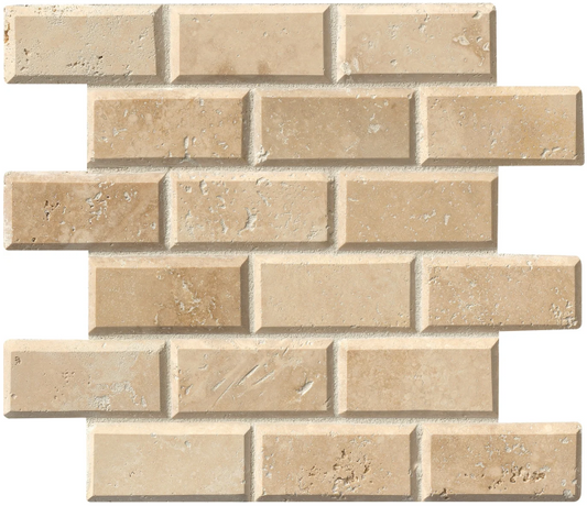 ** PER PCS ** Tuscany Ivory Honed Beveled Travertine, IVO-2X4HB, MSI 11.81 in x 11.81 in (10 Pcs/Box), Loc: MT5-D