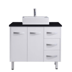 Tilda 36-in Single Bathroom Vanity In White with Black Gray Countertop, UM-3069-BG-WH; CLEARANCED