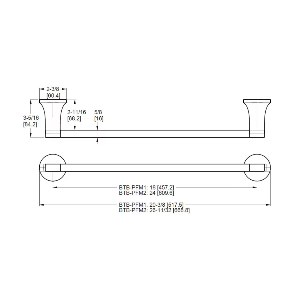 Pfister Pfirst Modern 18-in Towel Bar Bath Accessory Matte Black, BTB-PFM1B Retail: $64.00, Loc: B6, FINAL PRICE