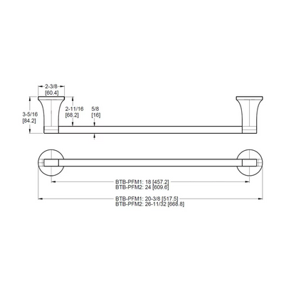 Pfister Pfirst Modern 18-in Towel Bar Bath Accessory Matte Black, BTB-PFM1B Retail: $64.00, Loc: B6, FINAL PRICE
