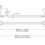 Pfister Willa 18" Towel Bar Bath Accessory Brushed Nickel, BTB-WLL1K Retail: $35.00, Loc: B1, FINAL PRICE