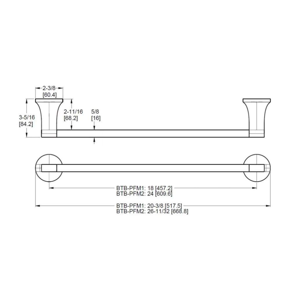 Pfister Pfirst Modern 24-in Towel Bar Bath Accessory Tuscan Bronze, BTB-PFM2Y Retail: $72.00, Loc: B1, FINAL PRICE