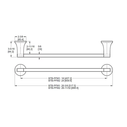 Pfister Pfirst Modern 24-in Towel Bar Bath Accessory Tuscan Bronze, BTB-PFM2Y Retail: $72.00, Loc: B1, FINAL PRICE