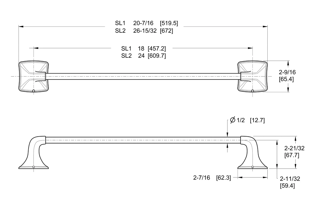 Pfister Selia 18-in Towel Bar Bath Accessory Brushed Nickel, BTB-SL1K Retail: $50.00, Loc: B5, FINAL PRICE