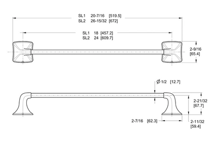 Pfister Selia 18-in Towel Bar Bath Accessory Brushed Nickel, BTB-SL1K Retail: $50.00, Loc: B5, FINAL PRICE