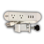 ZGO Outlet White - 3-Prong And USB Connections, Table Top Mount