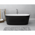 Acquabella Vars Center Drain 65x29 Freestanding Bathtub in Snow White with Matte Black, VB6529MBW, Retail: $10,000.00, FINAL PRICE: $1,499.99 + TAX