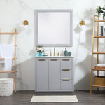 Ever Living Delta 36-Inch Single Sink Vanity in Light Grey with a Calacatta White Engineered Marble Countertop, VF19436GR, FINAL PRICE: $599.99 + TAX [FBM-135]