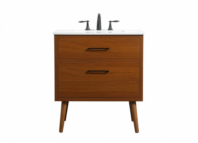 Ever Living Fawn 30-Inch Single Sink Vanity in Teak with a  Countertop, VF41030MTK, FINAL PRICE: $449.99 + TAX