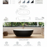 Acquabella Vettore Center Drain 67x32 Freestanding Bathtub in Snow White with Matte Black, VTB6732MBW, Retail: $10,000.00, FINAL PRICE: $1,499.99 + TAX