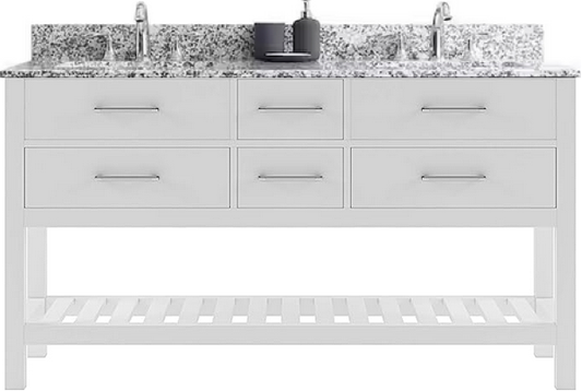 60" Double Sink Virtu Vanity in White with Artic White Top MD-2260-AWGRO-WH