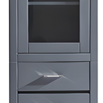 Virtu USA Wellmont 20-in Linen Side Cabinet in Grey, MDC-5120-SIDECAB-GR