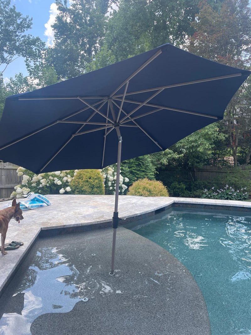 allen + roth 10-ft Commercial Auto-tilt Market Patio Umbrella,  MSRP: $448.00 SPECIAL! [FB013]