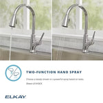 Elkay Single Hole Kitchen Faucet w/ Pull-down Spray and Lever Handle in Lustrous Steel, FINAL PRICE: $99.99 + TAX