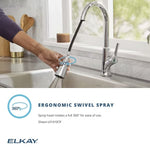 Elkay Single Hole Kitchen Faucet w/ Pull-down Spray and Lever Handle in Lustrous Steel, FINAL PRICE: $99.99 + TAX