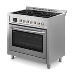 KoolMore 36-in Glass Top 5 burners 4.3-cu ft Convection Oven Freestanding Electric Range in Stainless-Steel, KM-FR36EE-SS *JR2508, Retail: $2424.45, FINAL PRICE: $1499.99 + TAX