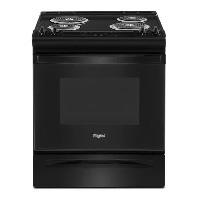 Whirlpool 30-in 4 burners 4.8-cu ft Slide-In Electric Range in Black, WEC310S0LB/3 *JR2508, Retail: $1258.99, FINAL PRICE: $799.99 + TAX
