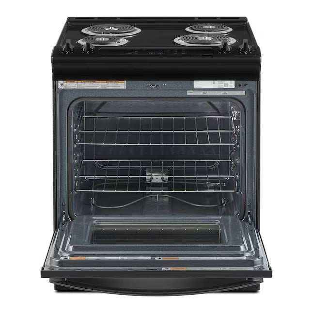 Whirlpool 30-in 4 burners 4.8-cu ft Slide-In Electric Range in Black, WEC310S0LB/3 *JR2508, Retail: $1258.99, FINAL PRICE: $799.99 + TAX