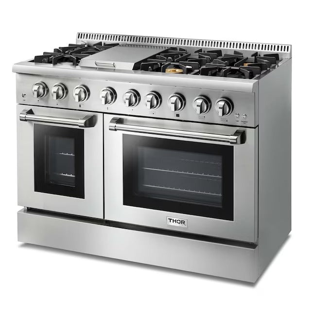 Thor Kitchen 48-in 4.2-cu ft / 2.5-cu ft Convection Oven Freestanding Double Oven Dual Fuel Range (Stainless Steel), HRD4803U , Retail: $8,299.00, FINAL PRICE: $5,999.99 + TAX