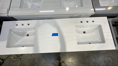 Florence 72-inch Double Sink Vanity in White with Custom Quartz Top, VV372W-CQTSQ, Retail: $2,099.95, FINAL PRICE: $1,299.99 + TAX