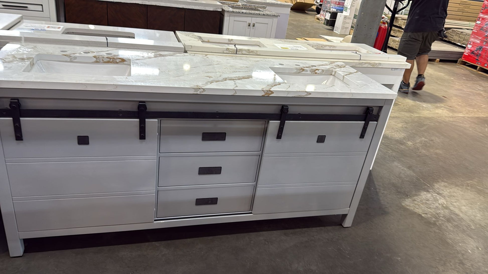Florence 72-inch Double Sink Bathroom Vanity in Gray with Custom Quartz Top, VV372G-CQTSQ, Retail: $2,099.95, FINAL PRICE: $1,299.99 + TAX