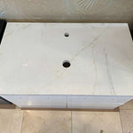 Virtu USA Marsala 37-IN Bathroom Vanity in White with Custom Countertop and Vessel Sink, MS-565-CUSTOM-WH