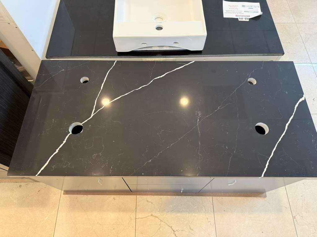Marsala 49-in Gray Double Sink Floating Bathroom Vanity with CUSTOM Top and Vessel Sink, MS-420-CUSTOM-GR