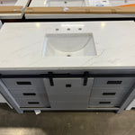 Florence 48-inch Grey Single Sink Bathroom Vanity with Custom Quartz Top, VV348G-CQTSQ, Retail: $1,399.95, CLEARANCE PRICE: $799.99 + TAX