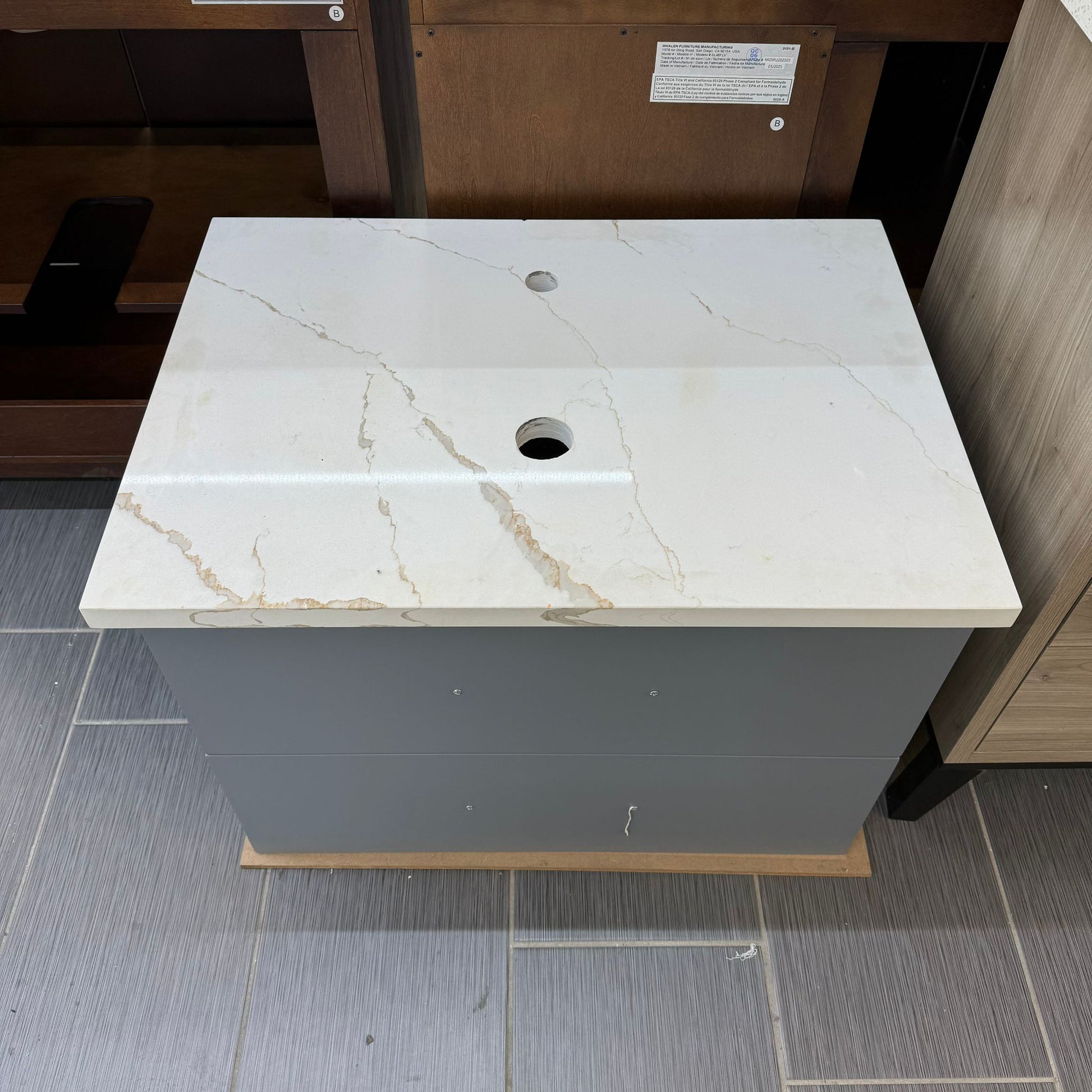 Marsala 29-in Single Sink Floating Bathroom Vanity with Custom Top and Vessel Sink, MS-560-CUSTOM, FINAL PRICE: $479.99 + TAX