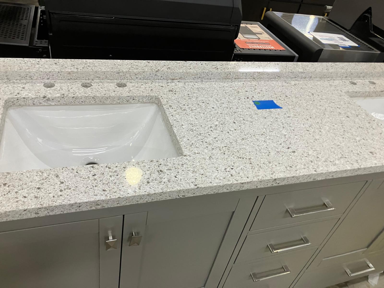 Caroline Avenue 72-in Cashmere Gray Undermount Double Sink Bathroom Vanity with CUSTOM Top, GD-50072-CUSTOM-CG, Final Price: $1,299.99 + Tax