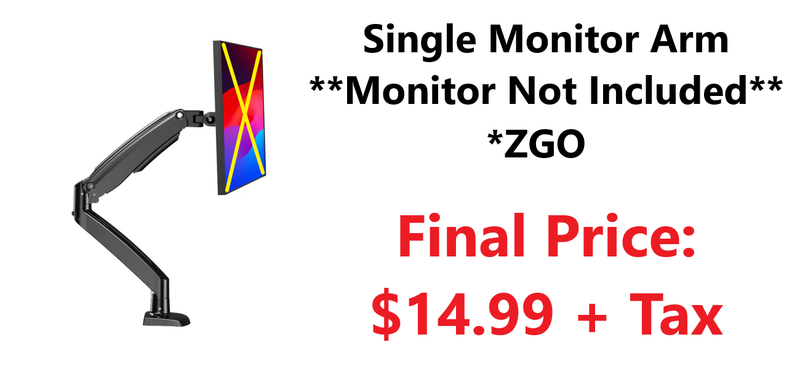 ZGO Single Monitor Arm **Monitor Not Included**