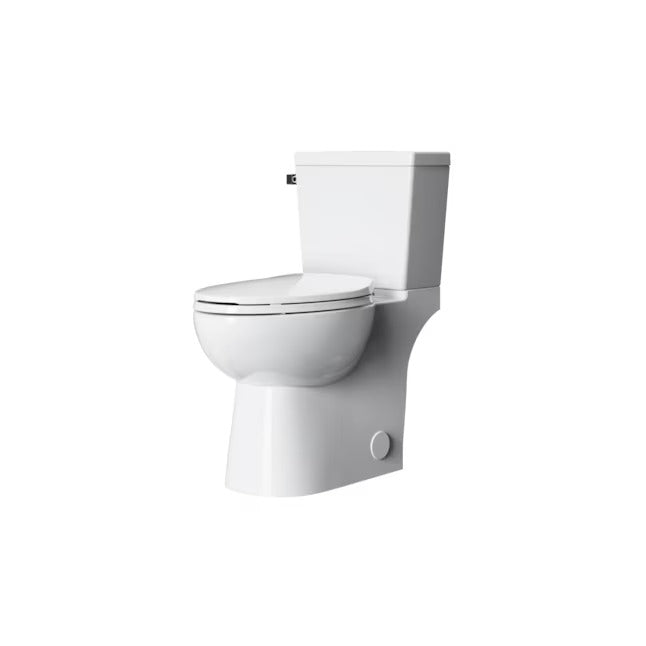 White Elongated Chair height Soft Close 2-piece Toilet 12-in Rough-In WaterSense 1.28 GPF, A20211