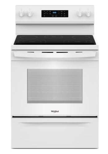 Whirlpool 30-in Glass Top 5 burners 5.3-cu ft Freestanding Electric Range ( White )