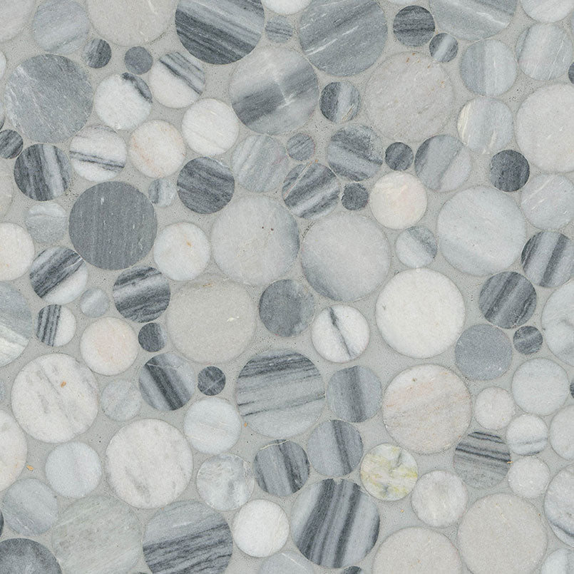 Alaska Gray Pebble 12x12  Mosaic, Retail: $22.15/pc, 10 sf/bx, 10 pcs/bx, 45 lbs/bx,  FINAL PRICE: $9.99/pc, $99.90/ Box + TAX